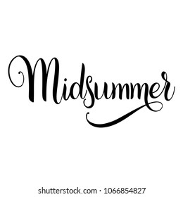 Midsummer lettering. Elements for invitations, posters greeting cards