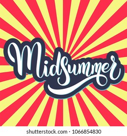 Midsummer lettering. Elements for invitations, posters greeting cards