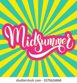 Midsummer lettering. Elements for invitations, posters greeting cards