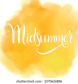 Midsummer lettering. Elements for invitations, posters greeting cards