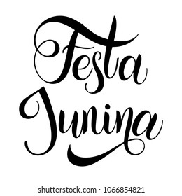 Midsummer lettering. Festa Junina Brazil Festival. Elements for invitations, posters greeting cards