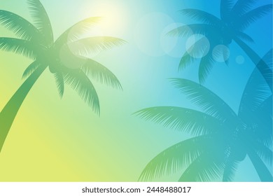 Midsummer palm tree image background_vector illustration
