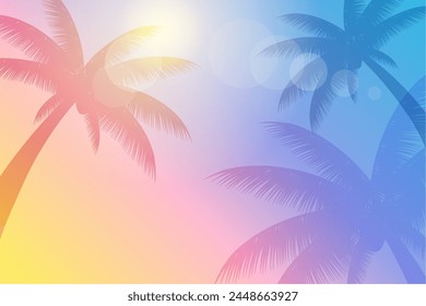 Midsummer palm tree image background_vector illustration