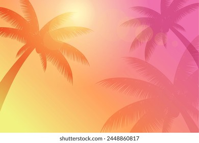 Midsummer palm tree image background_vector illustration