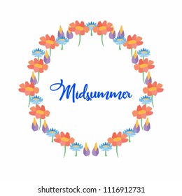 midsummer text inside flower rinf