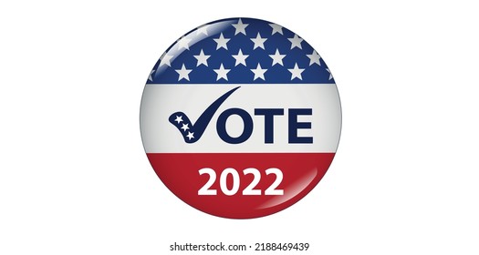Midterm Election 2022 Button USA Flag