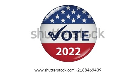 Midterm Election 2022 Button USA Flag