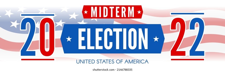 Midterm Election 2022 United States Of America  Voting Banner Design Vector Illustration