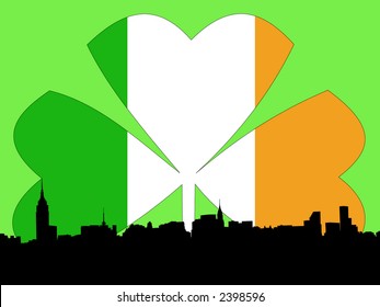 Midtown manhattan Happy St Patricks day illustration