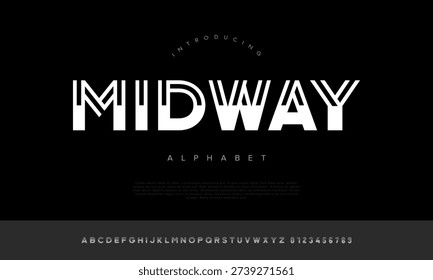 Midway alphabet stylish outline inline font for luxury fashion branding and elegant boutique logo