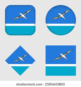 Midway Atoll Flag Icons Pack. Vector illustration.