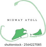 Midway Atoll map of United States Minor Outlying Islands. Colored. Vectored