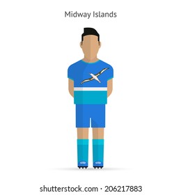 Midway Islands football player. Soccer uniform. Vector illustration.