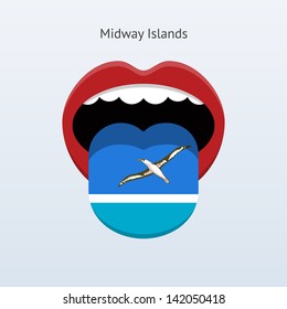 Midway Islands language. Abstract human mouth. Vector illustration.