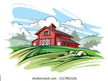 Midwest farm landscape