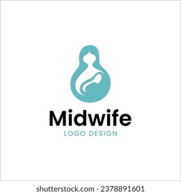Midwife logo design. Mom and baby logo design vector.