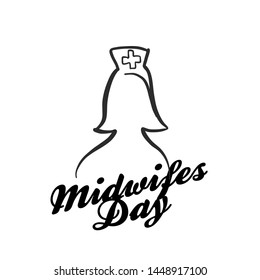 Midwifes day icon. Hand-drawn logo symbol for t-shirt prints and online marketing.