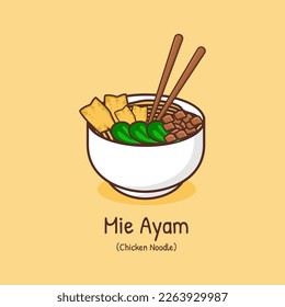 Mie ayam chicken noodle indonesin tasty street food asian