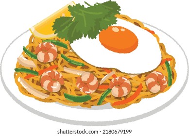 Mie Goreng is a spicy ethnic-style fried noodle dish from Indonesia, Malaysia, Singapore, etc.