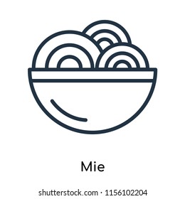 Mie icon vector isolated on white background, Mie transparent sign , thin symbols or lined elements in outline style