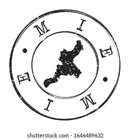 Mie Japan Map Postmark. A Silhouette Postal Passport. Stamp Round Vector Icon. Vintage Postage Designs.