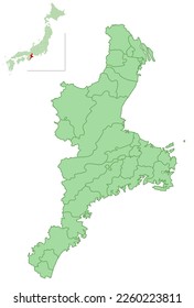 Mie Map prefectures municipalities icon