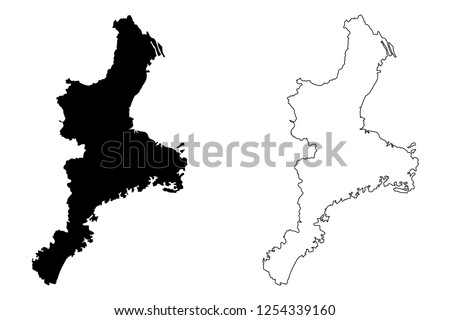 Mie Prefecture (Administrative divisions of Japan, Prefectures of Japan) map vector illustration, scribble sketch Mie map