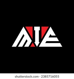 MIE triangle letter logo design with triangle shape. MIE triangle logo design monogram. MIE triangle vector logo template with red color. MIE triangular logo Simple, Elegant, and Luxurious design.