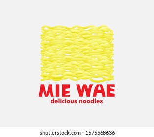 mie wae is mean traditional noodle, logo icon for food company