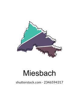 Miesbach City Map. vector map of German Country design template with outline graphic colorful style on white background