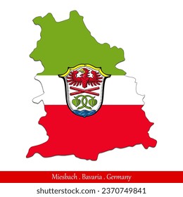 Miesbach Flag - Bavaria, Germany (EPS)