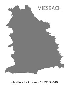 Miesbach grey county map of Bavaria Germany