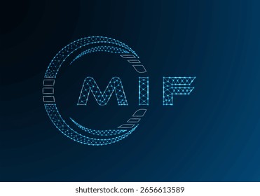 MIF low poly letter logo vector design. MIF lower poly logo design. Low poly logo.