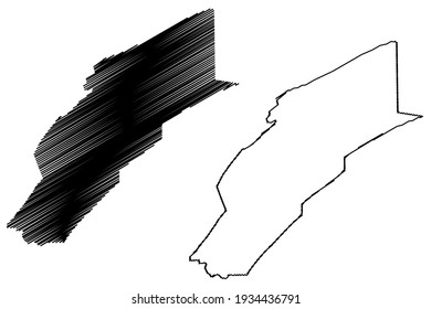 Mifflin County, Commonwealth of Pennsylvania (U.S. county, United States of America) map vector illustration, scribble sketch Mifflin map