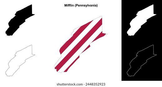 Mifflin County (Pennsylvania) outline map set