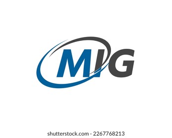Letra MIG diseño creativo elegante del logo de swoosh