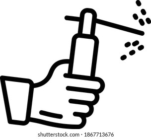 Mig welding gun Concept Vector Icon Design, Arc welding equipment and Metal Work Symbol on white background, Construction and Industrial manufacturing Sign