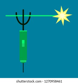 Mig welding torch in hand icon white isolated on color background. Vector illustration