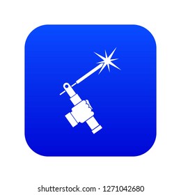 Mig welding torch in hand icon digital blue for any design isolated on white vector illustration