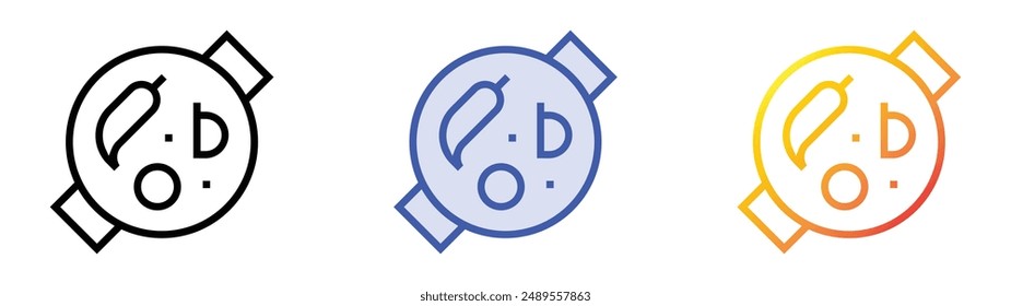 migas icon. Linear, Blue Fill and Gradient Style Design Isolated On White Background