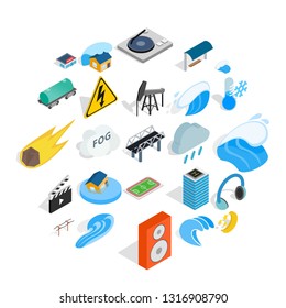 Might icons set. Isometric set of 25 might vector icons for web isolated on white background