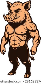 The Mighty Boar Warrior design illustration