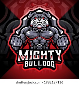 Mighty bulldog esport mascot logo design