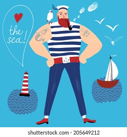 The mighty cartoon sailor with tobacco pipe.