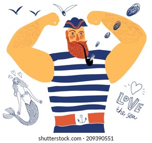 The mighty cartoon sailor with tobacco pipe.