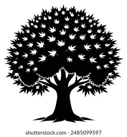 Mighty Chestnut Tree Silhouette Design