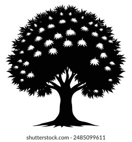 Mighty Chestnut Tree Silhouette Design