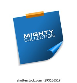 Mighty Collection Blue Sticky Notes Vector Icon Design