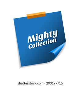 Mighty Collection Blue Sticky Notes Vector Icon Design