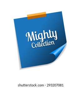 Mighty Collection Blue Sticky Notes Vector Icon Design